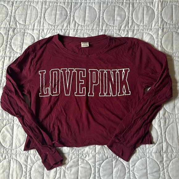 <3 Victoria’s Secret Pink Long Tee Crop L Size - Picture 1 of 8